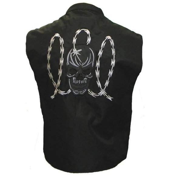 Men's Textile Vest with Reflective Skull - Picture 2 of 5